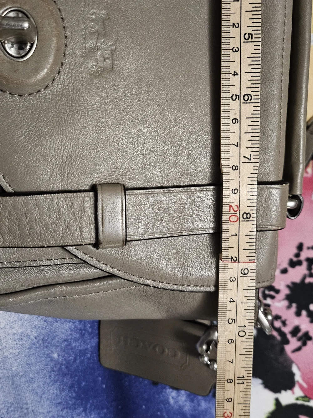 Coach Taupe Gray Leather Turnlock Crossbody Bag